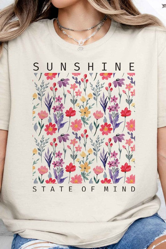 SUNSHINE STATE OF MIND FLORAL FLOWERS GRAPHIC TEE